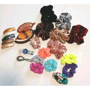 Lot Of 25‎ Assorted Hair Clips Barrettes & Clips Faux Pearl Rhinestones Velvet